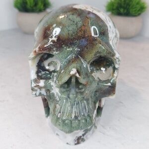 Moss Agate Skull | Growth • Grounding • Nature’s Wisdom